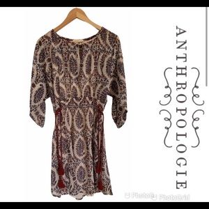 ANTHROPOLOGIE Floreat Boho Lined Dress Sz S $158 LIKE NEW!